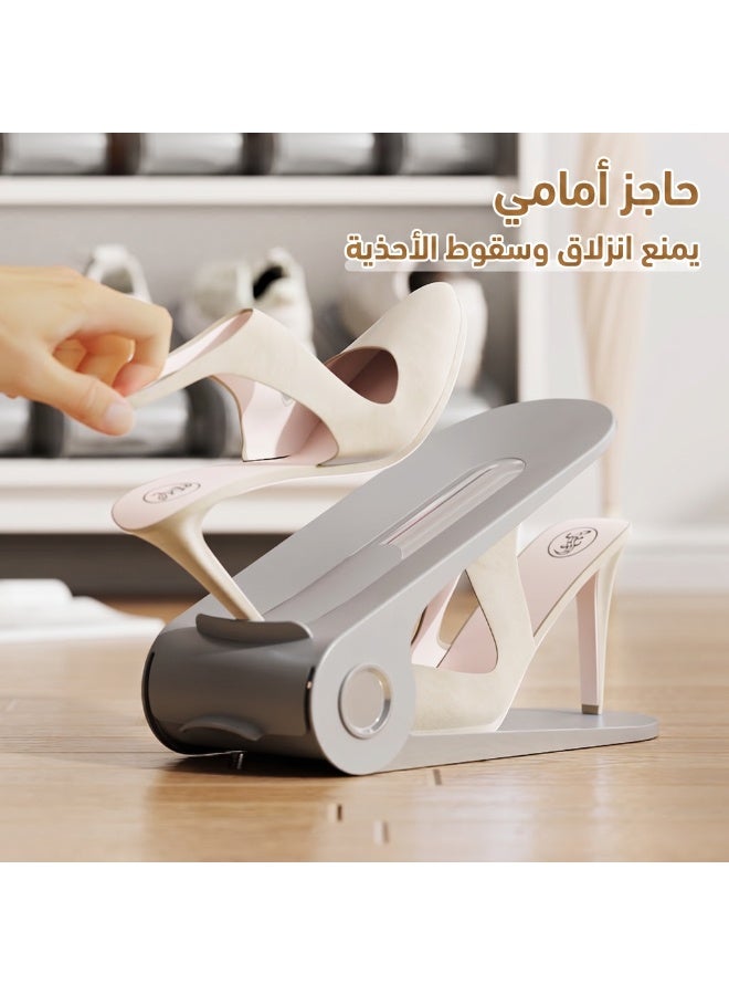 حامل أحذية قابل للإسقاط يوفر مساحة في الفراغ (جيري، 27×11 سم)، صينية أحذية أمامية مقاومة الانزلاق لخزانة الملابس - Image 2