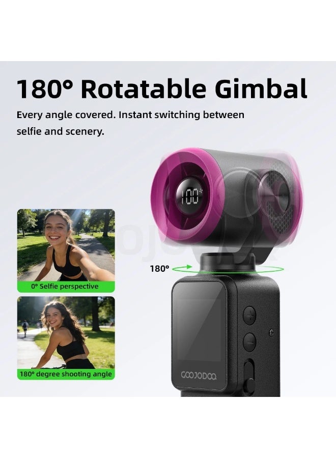 GOOJODOQ GFS025 Handheld Camera Cooling Fan with 2500mAh Rechargeable Battery, 100 Adjustable Speed Levels, Strong Wind Portable Mini Fan for Camera, Photography, Video Recording, Live Streaming, Vlogging, Black with 8GB Memory Card - Image 5