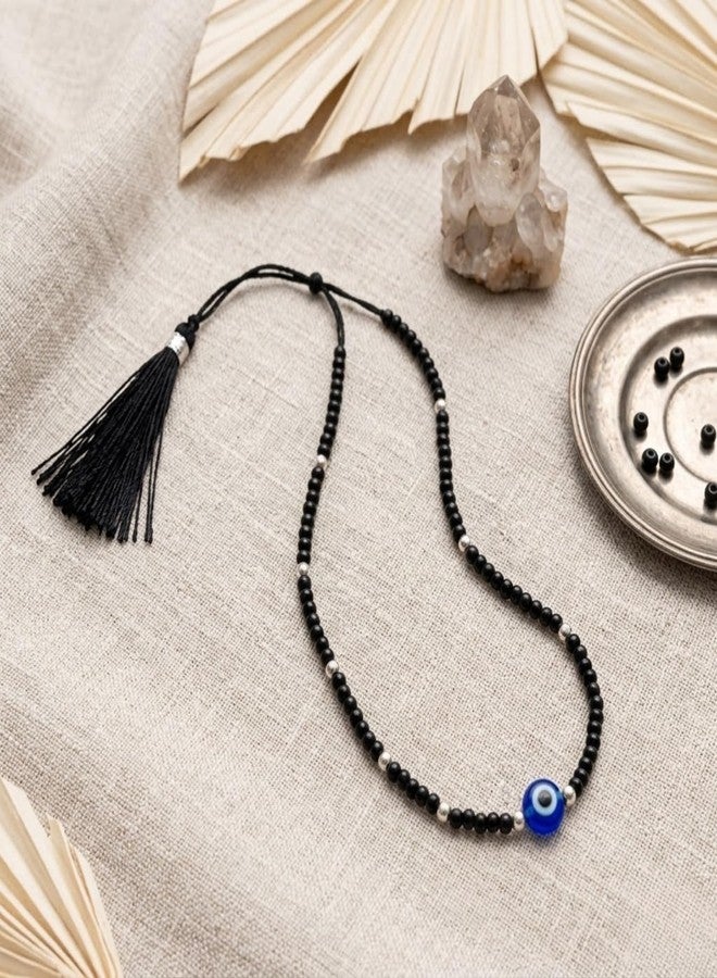 DARSHRAJ 925 Sterling Silver Black Thread Anklet Kala Dora Anklet for Girls and Women with Silver Ball Evil Eye Design - Image 5