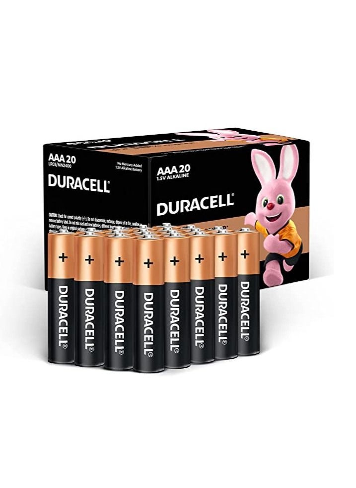 Duracell - Duracell - AAA 1.5V Alkaline LR03 Battery / MN2400 Batteries Long Lasting Power - Pack of 20-10 Years Shelf Life - Image 1