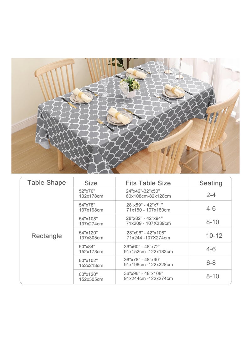 Cuken Rectangle Tablecloth, Waterproof Vinyl Tablecloths with Flannel Backing for Rectangle Tables, Wipeable Spill Proof Plastic Tablecloth for Dining, Camping, Indoor and Outdoor, 152x213 Cm  - Image 2