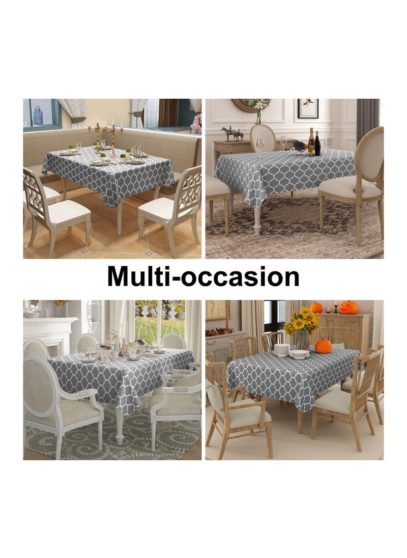 Cuken Rectangle Tablecloth, Waterproof Vinyl Tablecloths with Flannel Backing for Rectangle Tables, Wipeable Spill Proof Plastic Tablecloth for Dining, Camping, Indoor and Outdoor, 152x213 Cm  - Image 3