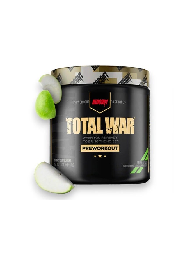 REDCON1 Total War Pre -Workout, Green Apple Flavour, 30 Servings