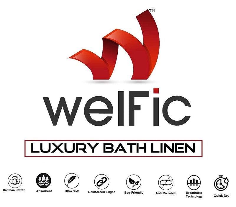 Welfic100 Bamboo Cotton 600 GSM Quick Dry Soft and Absorbent Bath Towel Set of 1 30x60 Inches - Image 3