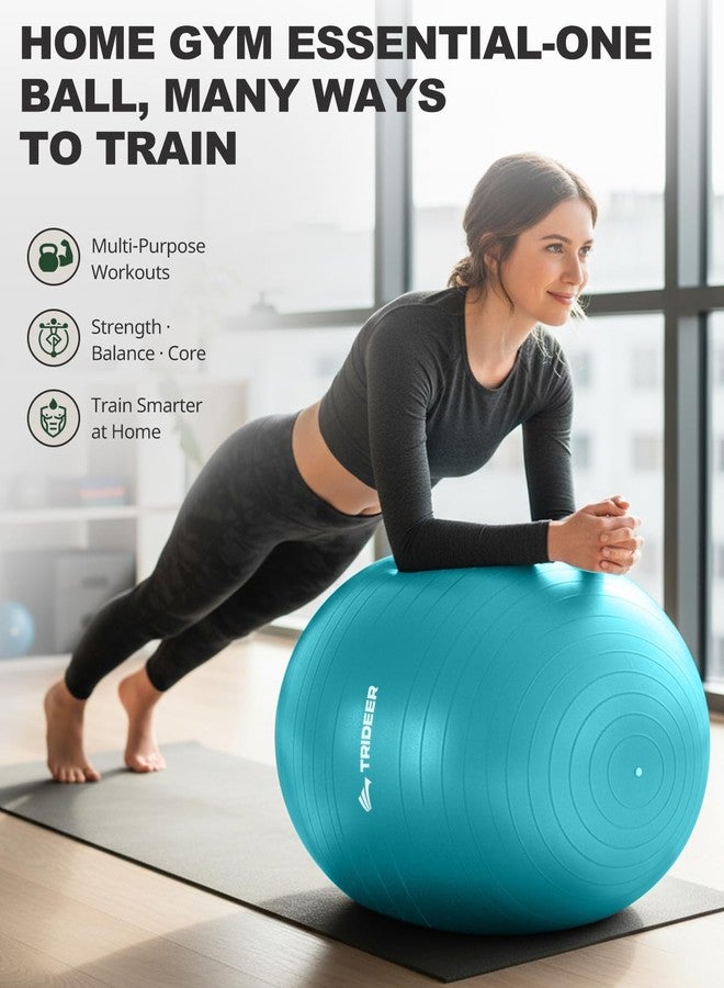 Trideer Exercise Ball (45-85cm) Extra Thick Yoga Ball Chair, Anti-Burst Heavy Duty Stability Ball Supports 2200lbs, Birthing Ball with Quick Pump (Office & Home & Gym) - Image 3
