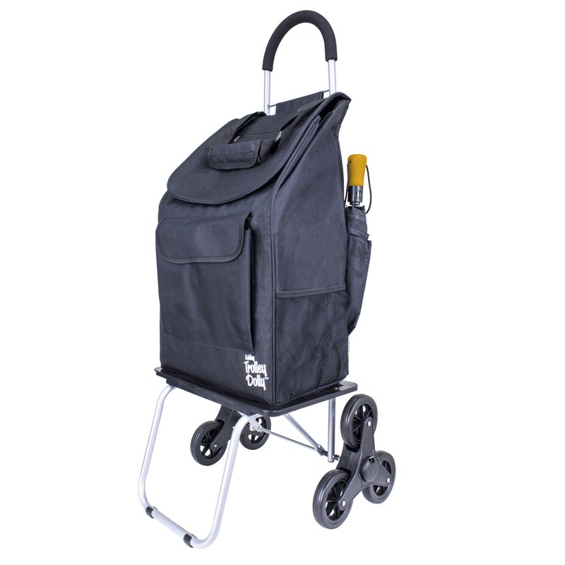 dbest products dbest products Stair Climber Bigger Trolley Dolly Black Grocery Shopping Foldable Cart Condo Apartment 44 Inch 
