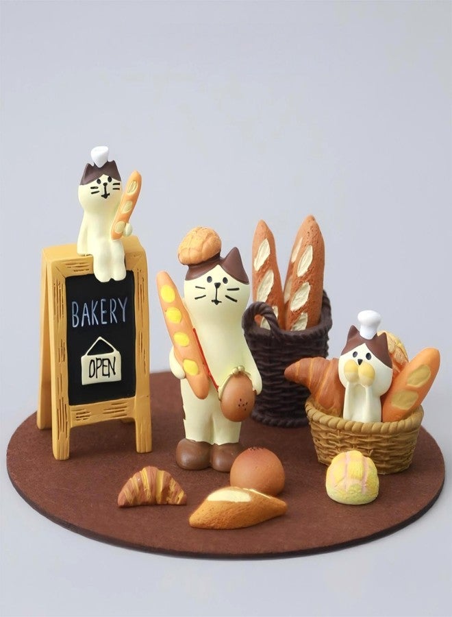 Eysinyge Miniature Cat Baker Figurines Set, 6 Piece Bakery Themed Decor, Cute Kitty Collectibles for Home Office Desk Decor, Funny Gifts for Cat Lovers or Baker - Image 1