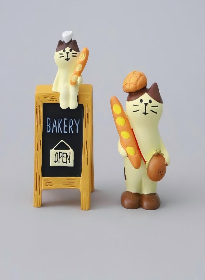 Eysinyge Miniature Cat Baker Figurines Set, 6 Piece Bakery Themed Decor, Cute Kitty Collectibles for Home Office Desk Decor, Funny Gifts for Cat Lovers or Baker - Image 2
