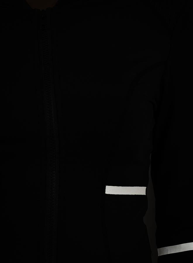 Styli Reflective Arm & Pocket Strip Shoulder Mesh Detail Hooded Jacket - Image 5