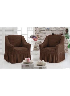 EVORY HOME A sofa cover set, an elastic sofa cover consisting of 4 pieces, two pieces of chair covers and two pieces of sofa covers. The set is suitable for all sizes of chairs and sofas.  - Image 5