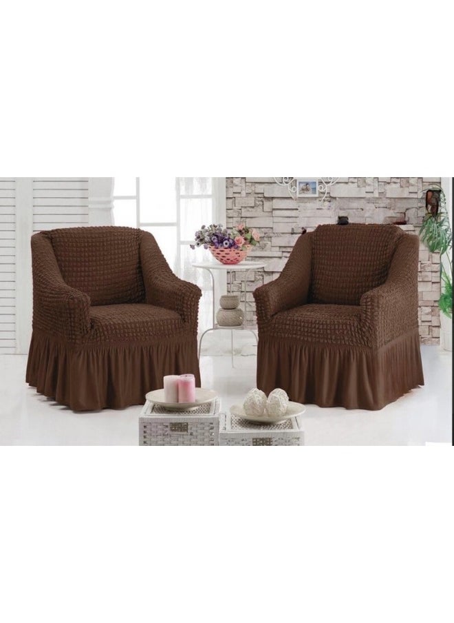 EVORY HOME A sofa cover set, an elastic sofa cover consisting of 4 pieces, two pieces of chair covers and two pieces of sofa covers. The set is suitable for all sizes of chairs and sofas.  - Image 5