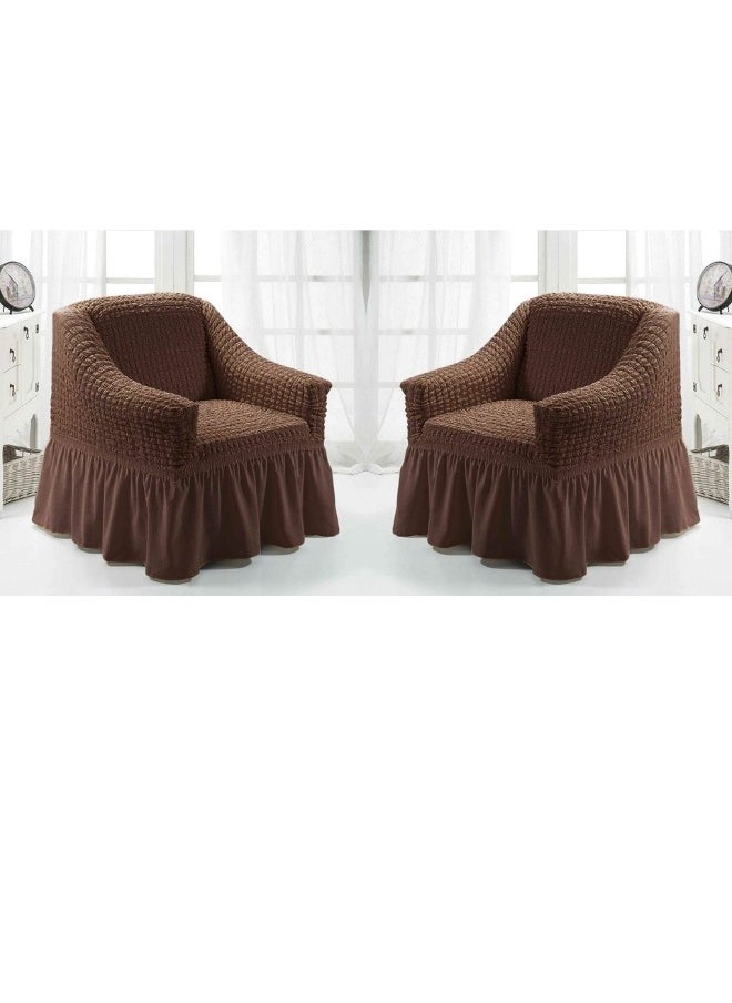 EVORY HOME A sofa cover set, an elastic sofa cover consisting of 4 pieces, two pieces of chair covers and two pieces of sofa covers. The set is suitable for all sizes of chairs and sofas.  - Image 2