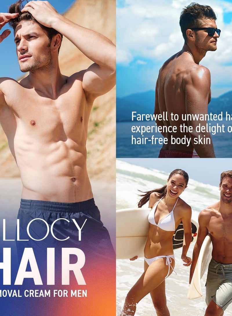 Ellocy Intimate Hair Removal Cream For Men: intimate/Private At Home - Painless Flawless Soothing Depilatory for Unwanted Coarse Male Body Hair 120ml - Image 4