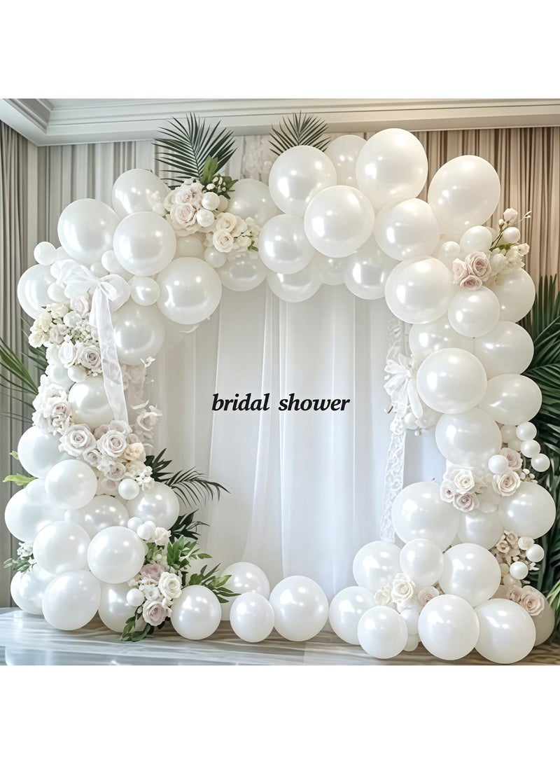 Balloon World White latex balloon arch and garland decoration kit – perfect for background decorations at graduation ceremonies, baby showers, weddings, birthday parties, and bachelorette parties – suitable for both indoor and outdoor use. - Image 2