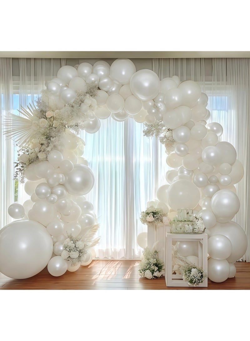Balloon World White latex balloon arch and garland decoration kit – perfect for background decorations at graduation ceremonies, baby showers, weddings, birthday parties, and bachelorette parties – suitable for both indoor and outdoor use. - Image 3