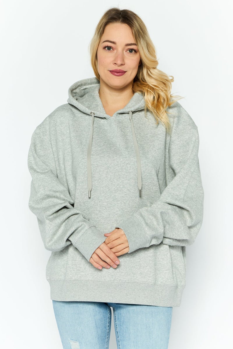 ESPRIT Women Hooded Heather Long Sleeves Sweatshirt, Grey - Image 1
