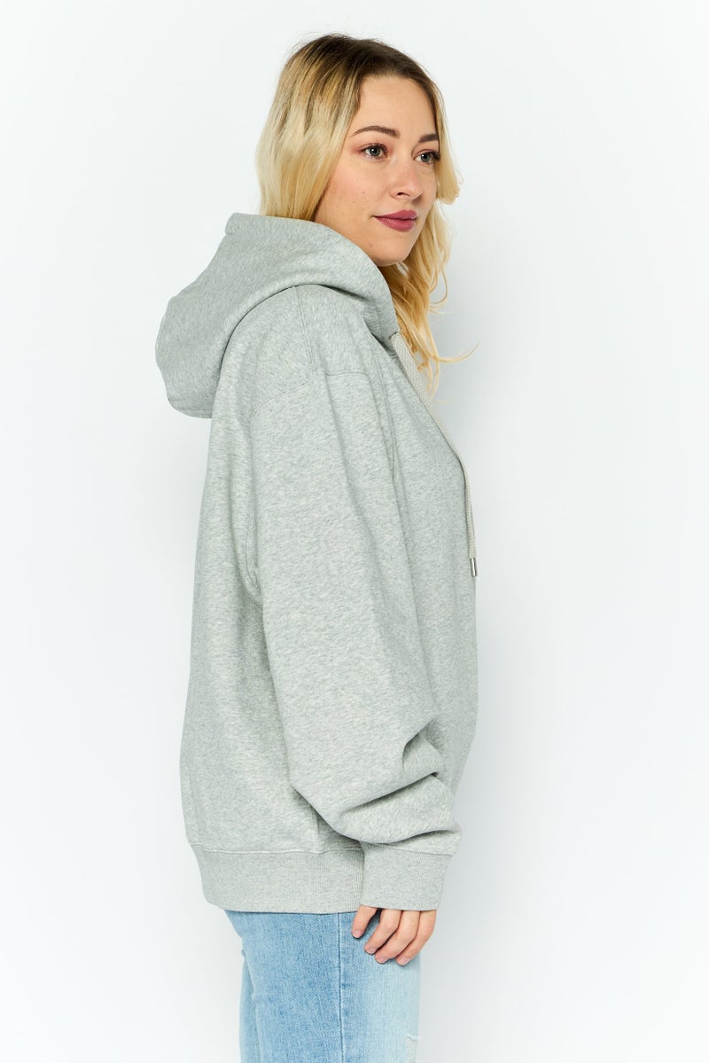 ESPRIT Women Hooded Heather Long Sleeves Sweatshirt, Grey - Image 3