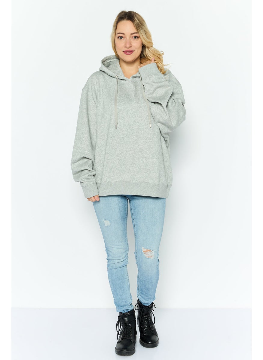 Women Hooded Heather Long Sleeves Sweatshirt, Grey - pzsku/ZBCBF120AB429D8027213Z/45/_/1737642060/f06a76d5-e246-4de3-9b4c-8dd90dabde2b