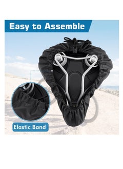Excefore Bike Seat Cover, 2 pcs Waterproof Bicycle Cushion Saddle Cover with Drawstring, Rain Dust Protective Protector Accessories for Women Men City Road/Casual Outdoor  - Image 3