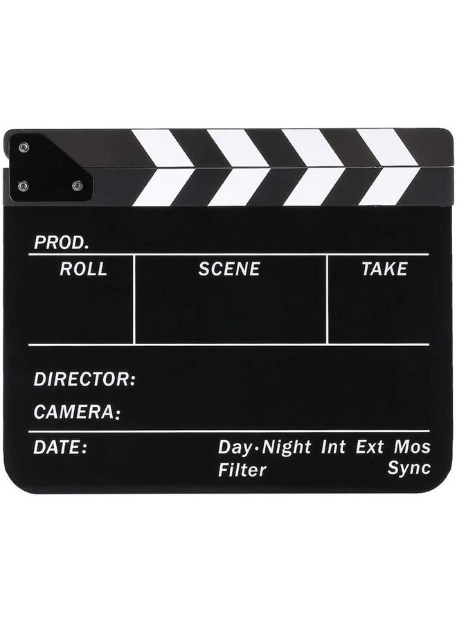 Movie Directors Clapboard, Photography Studio Video TV Acrylic Clapper Board Dry Erase Film Slate Cut Action Scene Clapper with a Magnetic Blackboard Eraser and Two Custom Pens - Image 5