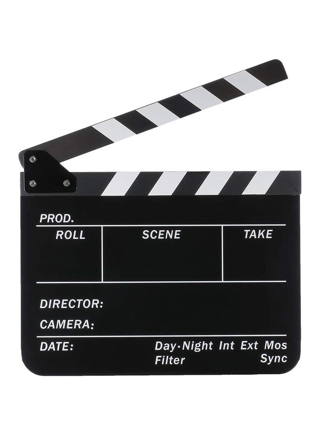Movie Directors Clapboard, Photography Studio Video TV Acrylic Clapper Board Dry Erase Film Slate Cut Action Scene Clapper with a Magnetic Blackboard Eraser and Two Custom Pens - Image 2