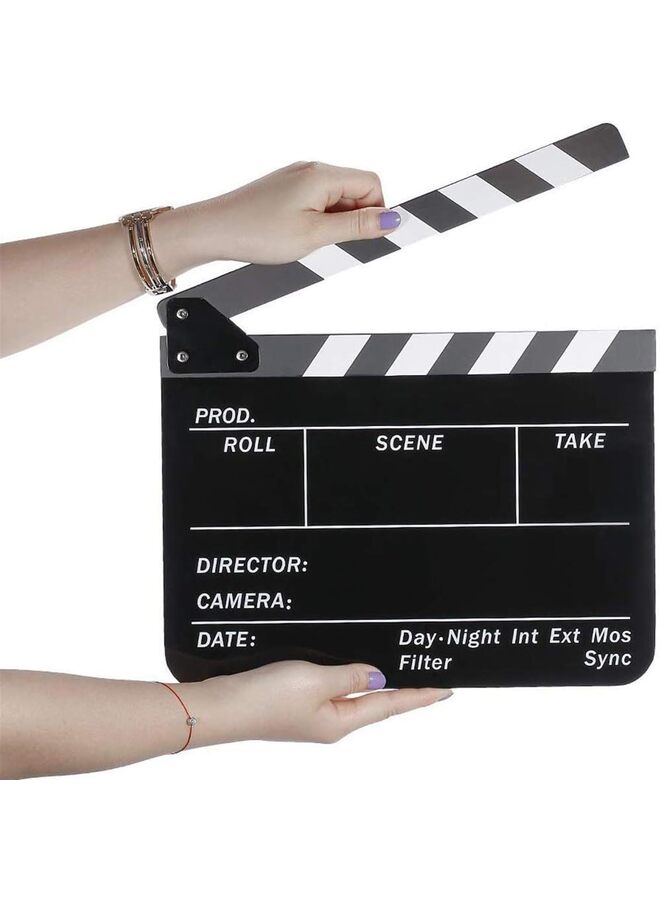 Movie Directors Clapboard, Photography Studio Video TV Acrylic Clapper Board Dry Erase Film Slate Cut Action Scene Clapper with a Magnetic Blackboard Eraser and Two Custom Pens - Image 4