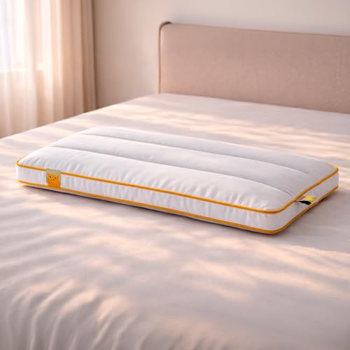 SleepyCat Slim Pillow with Microfiber, Designed for Neck and Spine Alignment | Ideal for Minimal Elevation | Luxe Microfibre Pillow | Machine Washable |1-Piece, Standard Size, 26x16 inches - Image 2