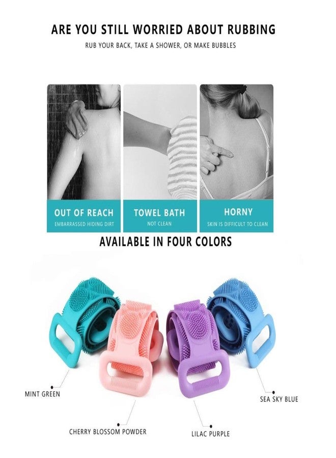 KIMEE Silicone Body Back Scrubber, Double Side Bathing Brush for Skin Deep Cleaning Massage, Dead Skin Removal Exfoliating Belt for Shower, Body Brush for Bathing (Multi Color) - Image 4