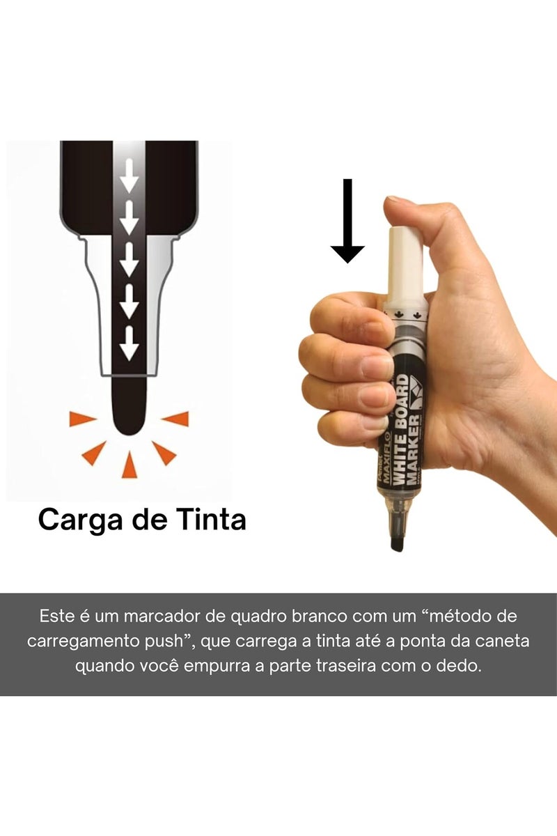 Pentel ماركر سبورة ماكسي فلو الأخضر بعلامة بيضاء ذو طرف مائل عريض - Image 2