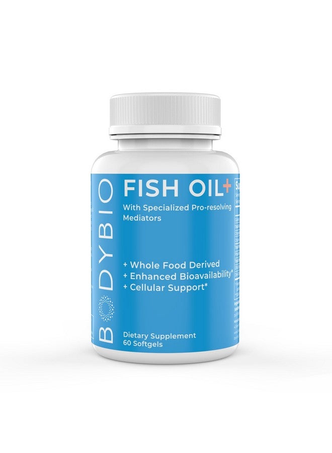 BodyBio BodyBio Fish Oil+ with Specialized Pro-resolving Mediators - Support Healthy Inflammation Response - Herring Caviar Extract for Skin Health, Joint Comfort and Brain Health - 60 Softgels  - Image 1