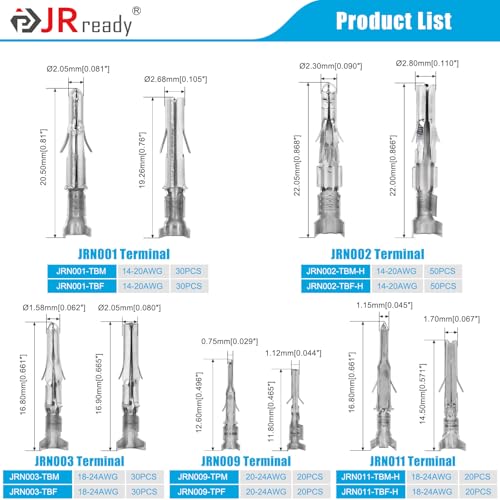 JRready ST6527 150Pairs Pins Terminal Kit 093 062 MiniFit Jr MLX MicroFit Car Automotive Terminals Electrical Pin Connectors 1420AWG 1824AWG 2024AWG Single Pin Sockets Contact Standard Molex - Image 3