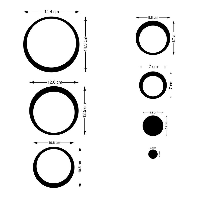 Atulya Arts Atulya Arts Rings And Dots Pack Of 30 3D Acrylic Reusable SelfAdhesive Sticker 3D Acrylic Reusable SelfAdhesive Sticker s For Wall Silver - Image 2