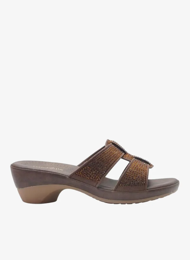 Michelle Morgan Brown 092-3111 Michelle Morgan Ladies Mid Heel Sandals 514RJ313 Brown for Women | Best Price UAE