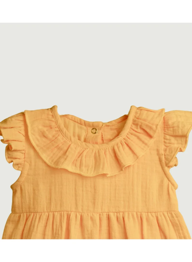 Luay Multicolour LUAY Linen Baby Frock, with Frills, Dress for Baby Girls, Cute and Trendy Summer Dress for Babies. for Women | Best Price UAE
