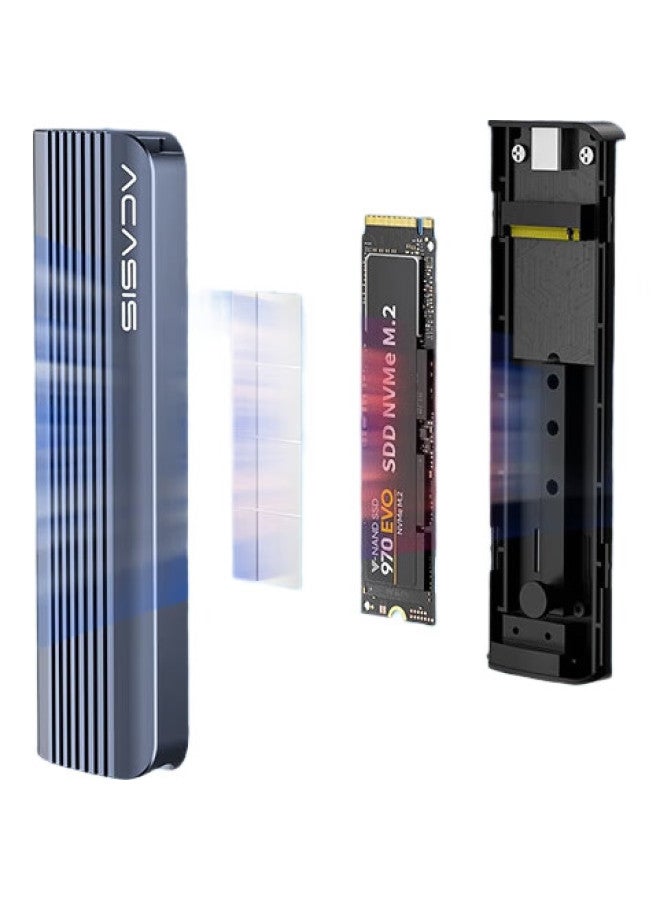 Acasis M.2 Nvme/Sata Dual-Protocol Hard Drive Enclosure, Type-C 3.1 Ssd Enclosure, Laptop Single-Protocol External Full Aluminum Case, Ec-6602 - Image 2