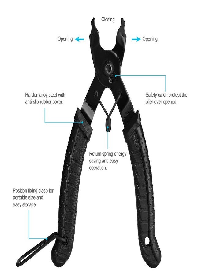 A AKRAF Bike Chain Repair Tool Kit with Link Pliers, Chain Breaker Splitter and 6 Pairs Missing Links for Shimano, SRAM and KMC Compatible 7-11 Speed and Single Speed Bicycle Chains - Image 2