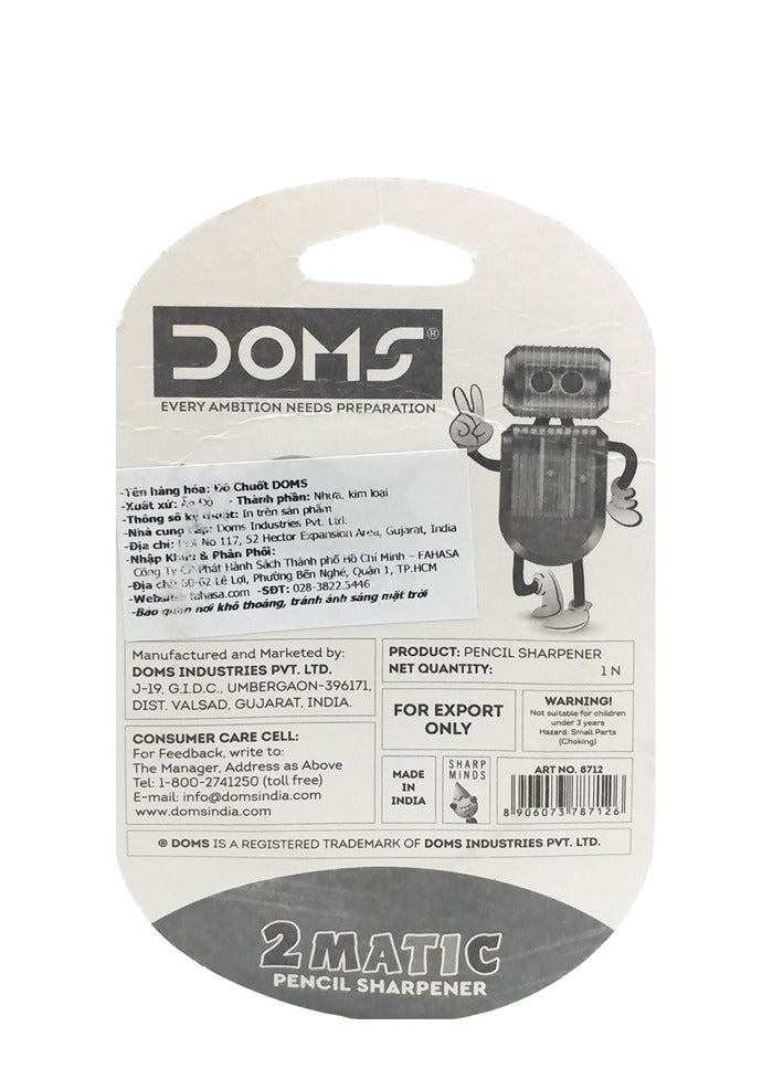 دومس 2DOMS 2Matic مبراة أقلام رصاص مجموعة نفطة 1 قطعة - Image 3