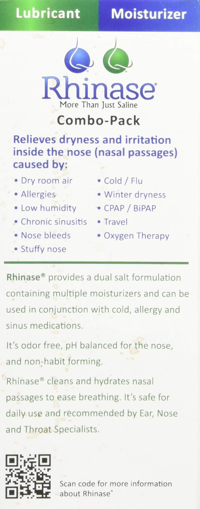 Rhinase Nasal Care Combo Pack - Nasal Gel (1 oz) & Saline Spray (1 oz) for Dryness, Allergy Relief & Nosebleed Prevention, Aloe-Free & pH Balanced - Image 3