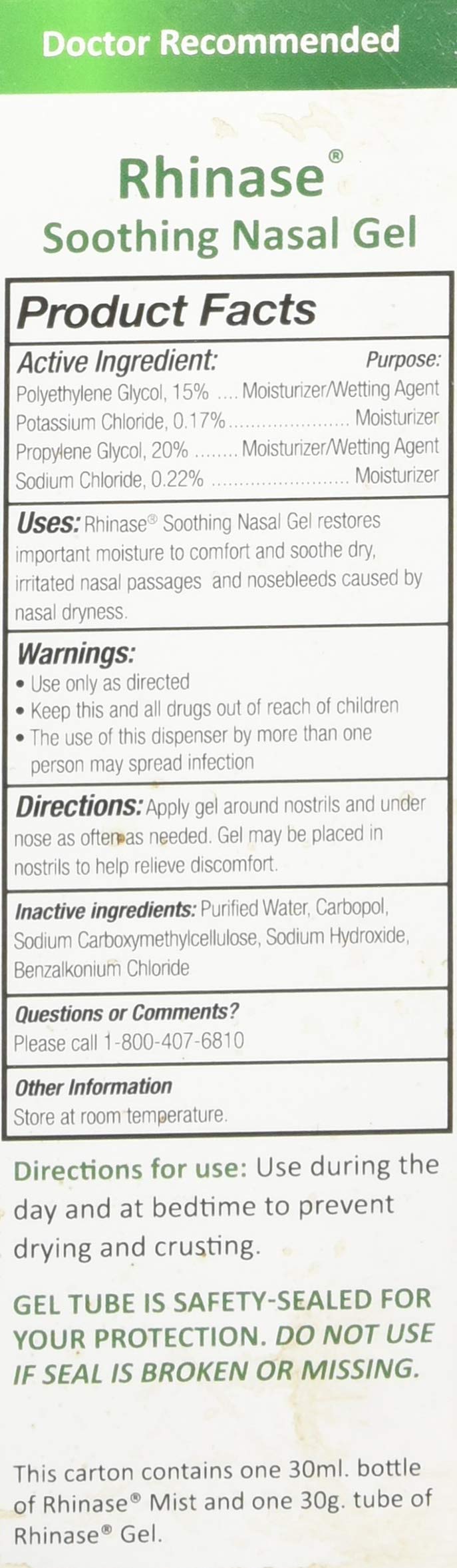 Rhinase Nasal Care Combo Pack - Nasal Gel (1 oz) & Saline Spray (1 oz) for Dryness, Allergy Relief & Nosebleed Prevention, Aloe-Free & pH Balanced - Image 2