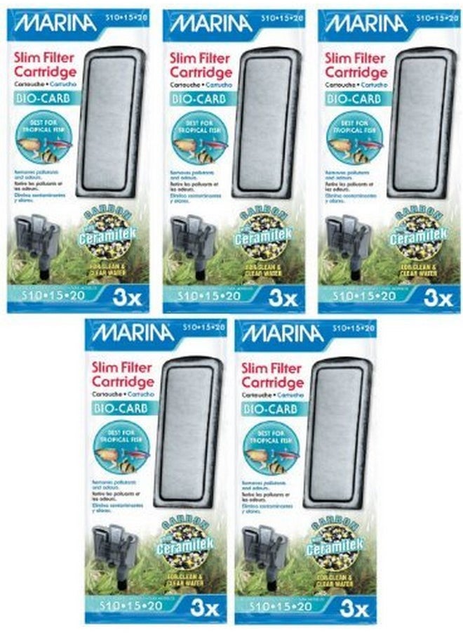 هاغن - مجموعة من 15 فلتر مياه Marina Slim Aquarium مع خرطوشة كربون بالإضافة إلى سيراميك - Image 1