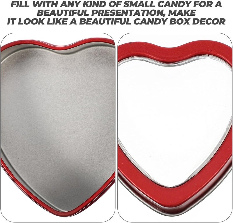 IDEANATEGRATE 10pcs Red Heart-shaped Candy Pack Boxes with Window, Small Portable Wedding Party Favor Containers for Valentine's Day and Romantic Packaging - Image 3