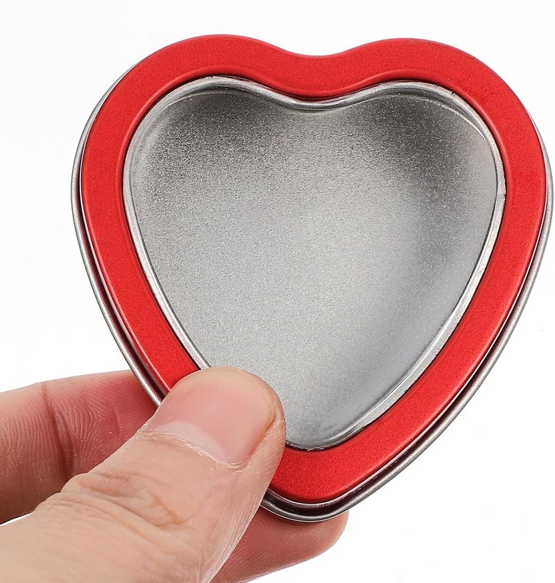 IDEANATEGRATE 10pcs Red Heart-shaped Candy Pack Boxes with Window, Small Portable Wedding Party Favor Containers for Valentine's Day and Romantic Packaging - Image 4