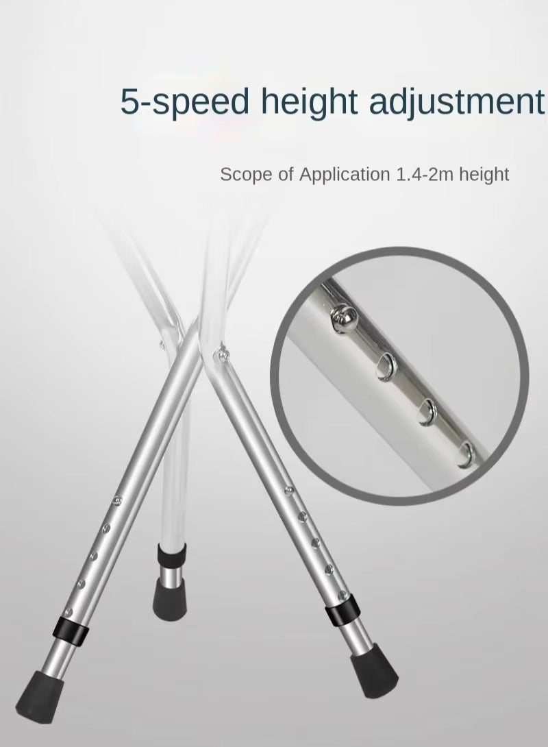 Elderly Folding Canes with Massage Seat Anti-Slip Walking Stick Height Adjustment Three-Legged Cane Seat Capacity Frosted Handle with Crutches Stool for Elderly Adults (Black) - Image 5