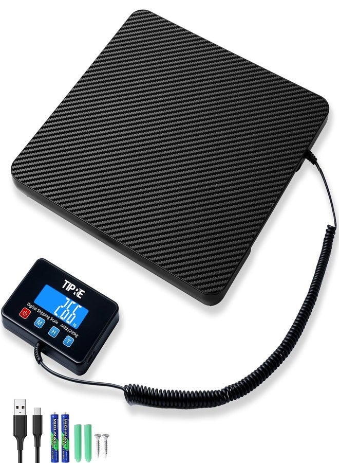 TIPRE Digital Shipping Postal Scale 440lb/0.5oz Accuracy! Lightweight Carbon Fibre Commercial Weight Scale for Package, Small Business, Mail, Warehouse, Home, Luggage, Battery&Charging Cable Included - Image 1