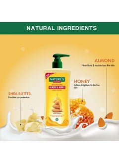 Nature's Essence Nature's Essence Almond & Honey Body Lotion, Nourishing & Moisturizing, Non Greasy Lotion for Dry to Rough Skin, Infused with Shea Butter, Almond & Honey, 500ml  - Image 3