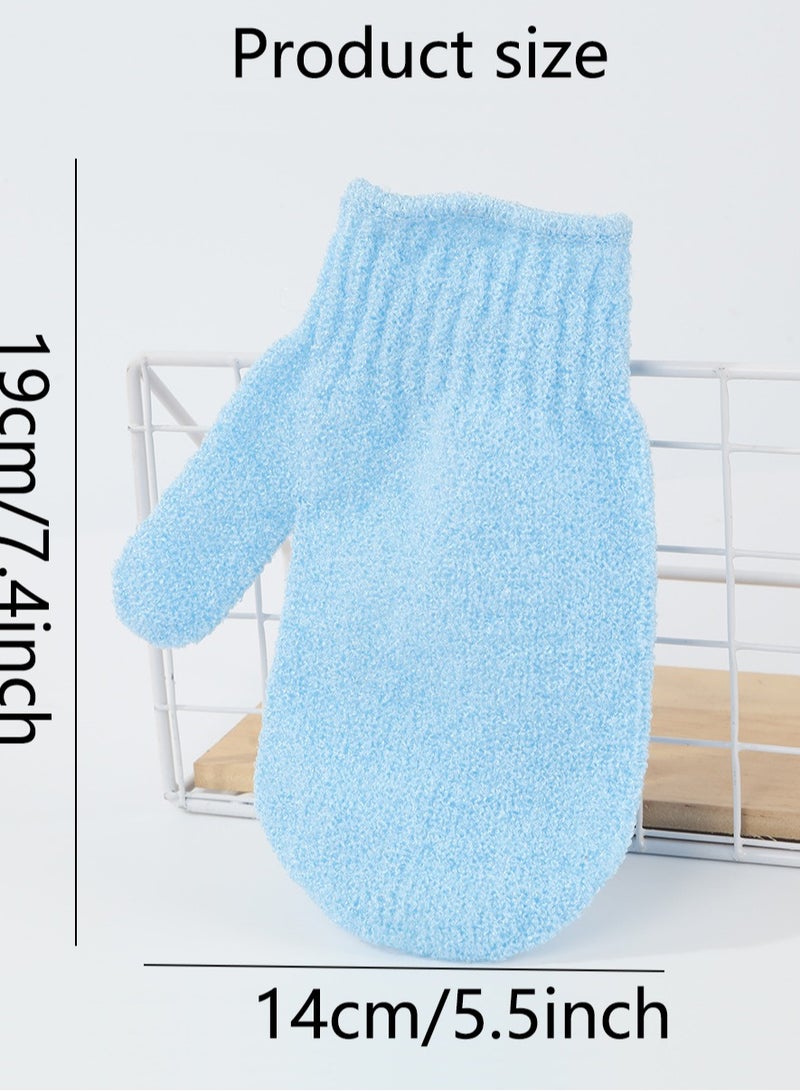 Exfoliating Dual Texture Bath Mitt for Shower, Spa, Massage and Body Scrub (Blue)  - Image 2