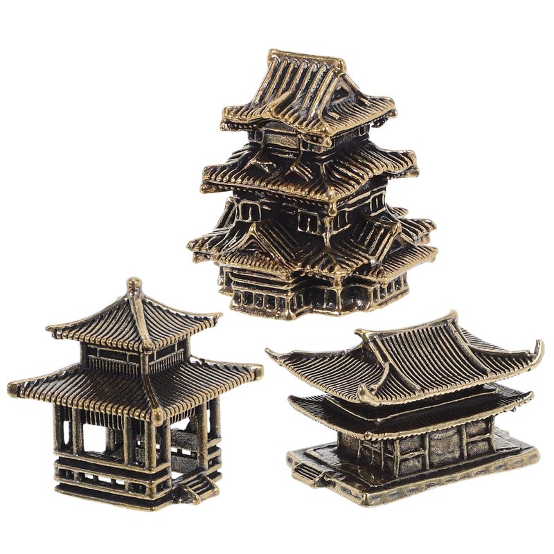 Amosfun 3pcs Pagoda Sculpture Vintage Miniature Lanterns for Zen Garden Indoor Decor and Micro Landscape Enhancements and Versatile Ornament for Aquariums and Bookshelves - Image 3