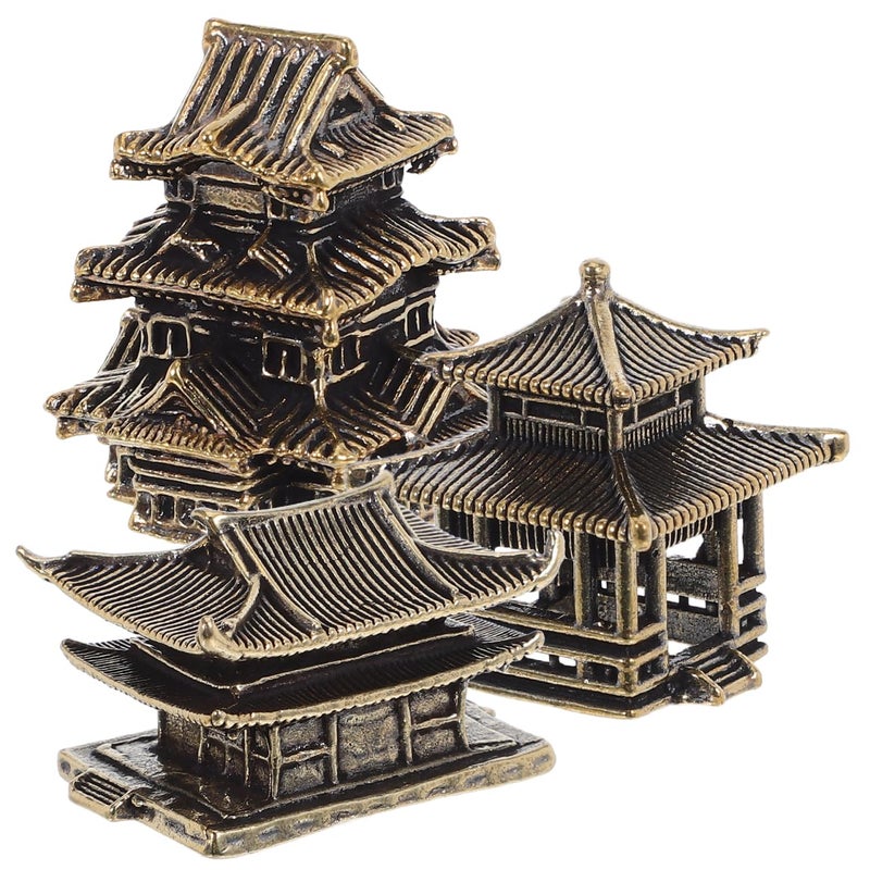 Amosfun 3pcs Pagoda Sculpture Vintage Miniature Lanterns for Zen Garden Indoor Decor and Micro Landscape Enhancements and Versatile Ornament for Aquariums and Bookshelves - Image 1