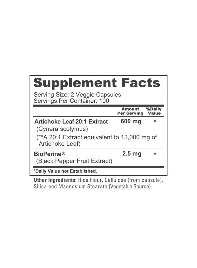 NusaPure نوسابور مستخلص الخرشوف 20:1، 600 ملغ يعادل 12,000 ملغ 200 كبسولة نباتية (خالٍ من الكائنات المعدلة وراثيًا، خالٍ من الغلوتين) - Image 5