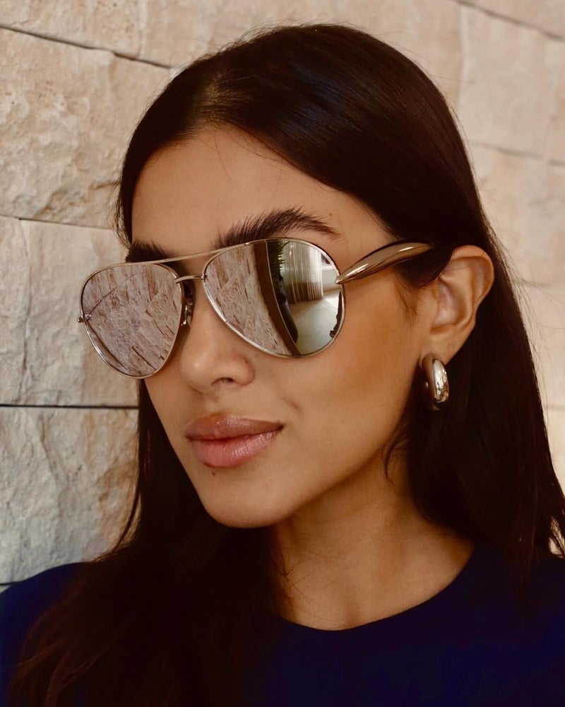 GUVIVI Retro Gold Aviator Sunglasses for Women Men, 2025 Metal Oversized 70s Aviators Black Sun Glasses - Image 2